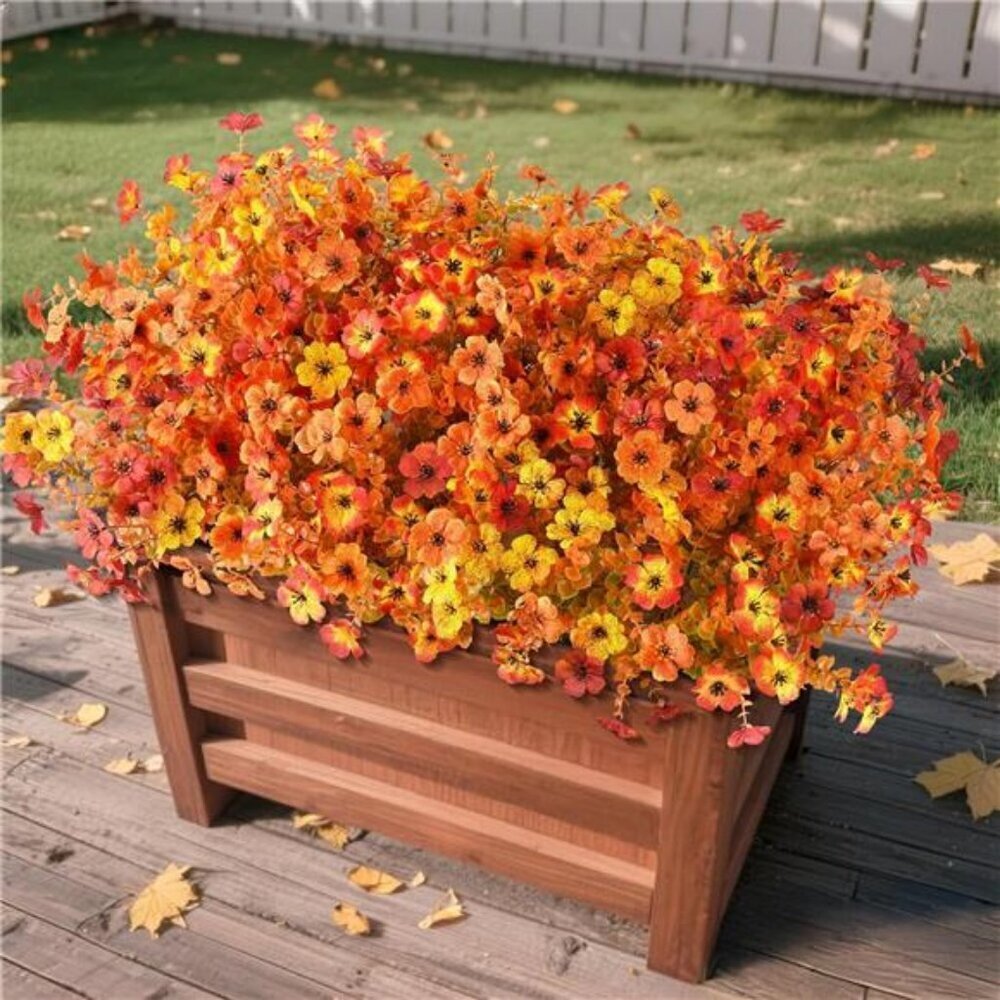 Fall Flowers 12 Bundle Outdoor Artificial Plants Decor